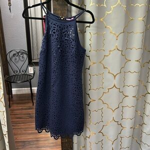 Navy Lilly Pulitzer Laser Cut Scuba Dress